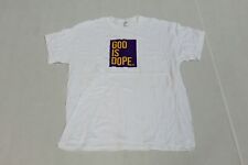 God Is Dope Women's Short-Sleeve Box Logo Crewneck T-Shirt RH7 White Large
