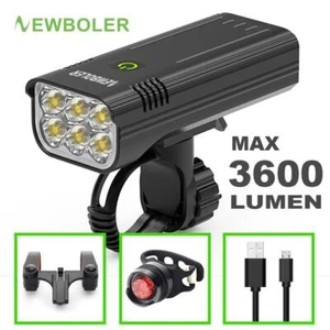 Juego de luces de bicicleta Newboler 3600 lúmenes USB cargable impermeable bicicleta MTB - Imagen 1 de 31