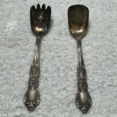 Juego de 2 cucharas mermelada vintage 1906 Heritage Wm A. Rogers-Oneida SXR plateadas 6" Foto 1 de 4