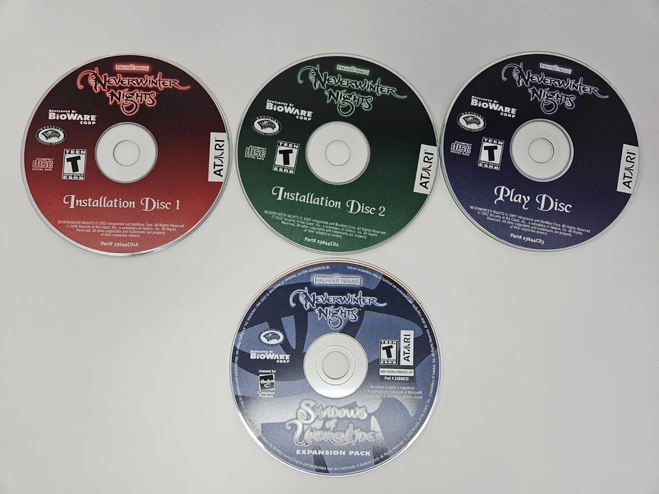 Forgotten Realms Neverwinter Nights PC Game 4 Discs Only RPG Classics--VERY GOOD - Image 1 of 2