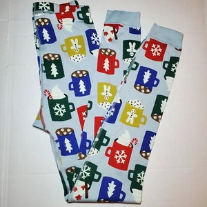 Hanna Andersson Girls Boys 12 Pajama Pants Long John Hot Cocoa Bottoms Comfy - Picture 1 of 6