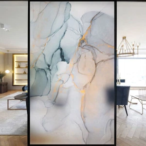 3D Static Cling Window Films Privacy Marble Frosted Glass Sticker Home Decor Art - Picture 1 of 24