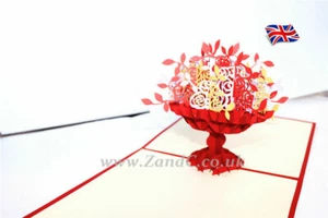 Tree Colourful Flowers 3D Pop Up Greeting Handmade Kirigami Cards CHRISTMAS CARD - Picture 1 of 1