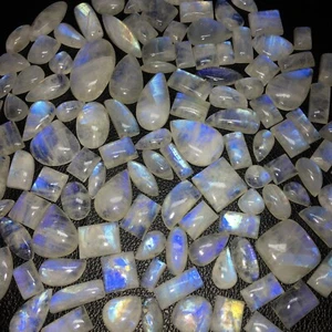 Cabujón envolvente de alambre de piedras preciosas sueltas de piedra lunar arco iris natural - Imagen 1 de 6