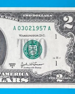 March 2, 1957 / 3 February 1957 : A 03021957 A BIRTHDAY NOTE $2 Two Dollar Bill - Picture 1 of 3