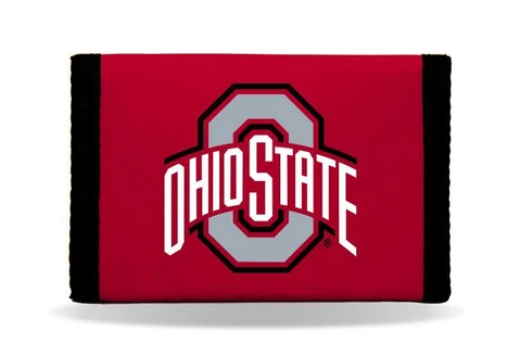 Ohio State Buckeyes Nylon Tri-Fold Wallet [NEW] NCAA Vinyl Trifold Billfold ID Cover