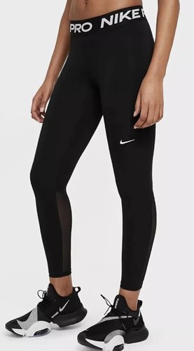 Nike Collant Donna Pro 365 Mid Rise Nero Bianco Small NUOVO TUTTE LE TAGLIE DISPONIBILI