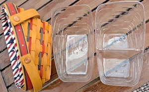 LONGABERGER 1996 All Amer. Summertime Sleigh Basket, Liner, Divided Protector +1 - Picture 1 of 5
