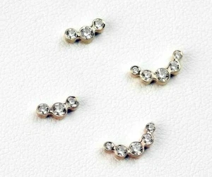 14K Solid Gold Prong CZ Cluster Piercing, Body Jewelry 25g Threadless pin - Picture 1 of 1