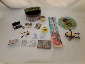 Miniature Dollhouse accessories lot Jungle monkey bedroom nursery toybox toys - Picture 1 of 10