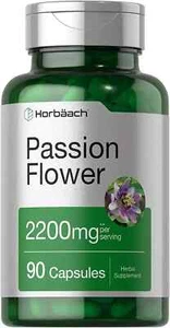 Passion Flower Capsules | 2200mg | 90 Count | Non-GMO | - Picture 1 of 7
