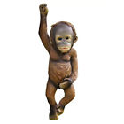 Monkey Hanging Rope Garden Tree Ornament Statue Sculpture Outdoor Funny Decors∝