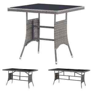Garden Table Poly Rattan Grey Dining Table Furniture Desk Multi Sizes vidaXL