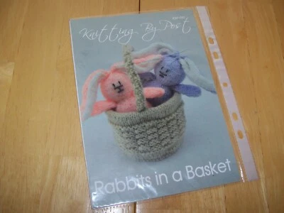 New in Package Knitting By Post Rabbits in a Basket Knit Bunnies Pattern - Image 1 of 4