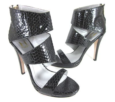 HALSTON HERITAGE WOMEN'S HSS11MW175 SANDAL BLACK LEATHER US SIZE 8 M - Image 1 of 4