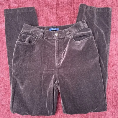 Pantalones de terciopelo marrón Chaps para mujer talla 4 Q3 Foto 1 de 4