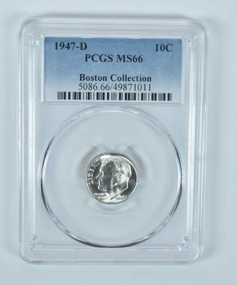 1947-D Roosevelt Dime Boston Collection MS66 PCGS Blue Label - Image 1 of 4