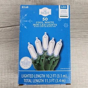 Holiday Time LED Cool White Mini Christmas lights - 100 ct - NEW - Picture 1 of 20