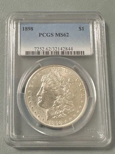 1898-P MORGAN SILBER DOLLAR PCGS BEWERTET MS-62 - Bild 1 von 4