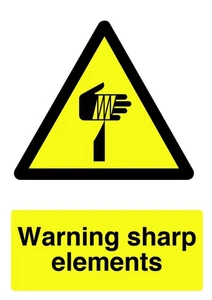 Warning Sharp Elements Warning Signage Acrylic Or Vinyl Sign Sticker Notice Safe - Picture 1 of 2