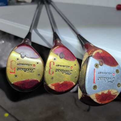 Juego de 3 piezas de madera de arce Titleist ACUSHNET (1-3-5) derecha ~ varilla de acero flexible regular Foto 1 de 4