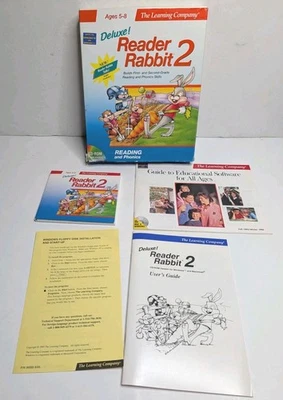 The Learning Co Reader Rabbit 2 PC CD Rom Win Mac Big Box Phonics Vtg 1994  - Image 1 of 4