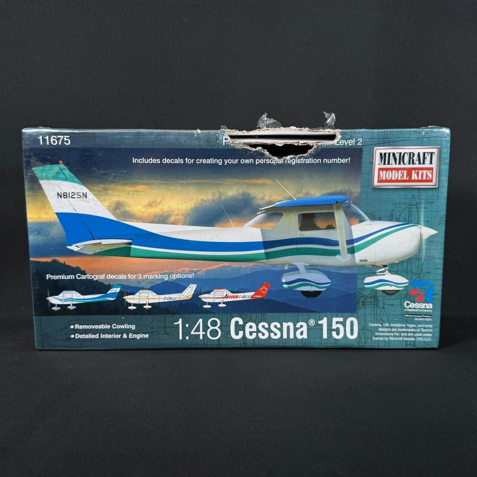 Minicraft Cessna 150 W/ Multiple Marking Options Model Kit 1/48 Scale 11675 - Image 1 of 4