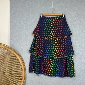 Little Party Dress Skirt Size 10 S Tiered Rainbow Love Heart Print - Bild 1 von 10