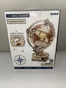 ROKR Luminous Globe DIY 3D Wooden Puzzle Assembly LED Light ST003 NEW IN BOX - Picture 1 of 2