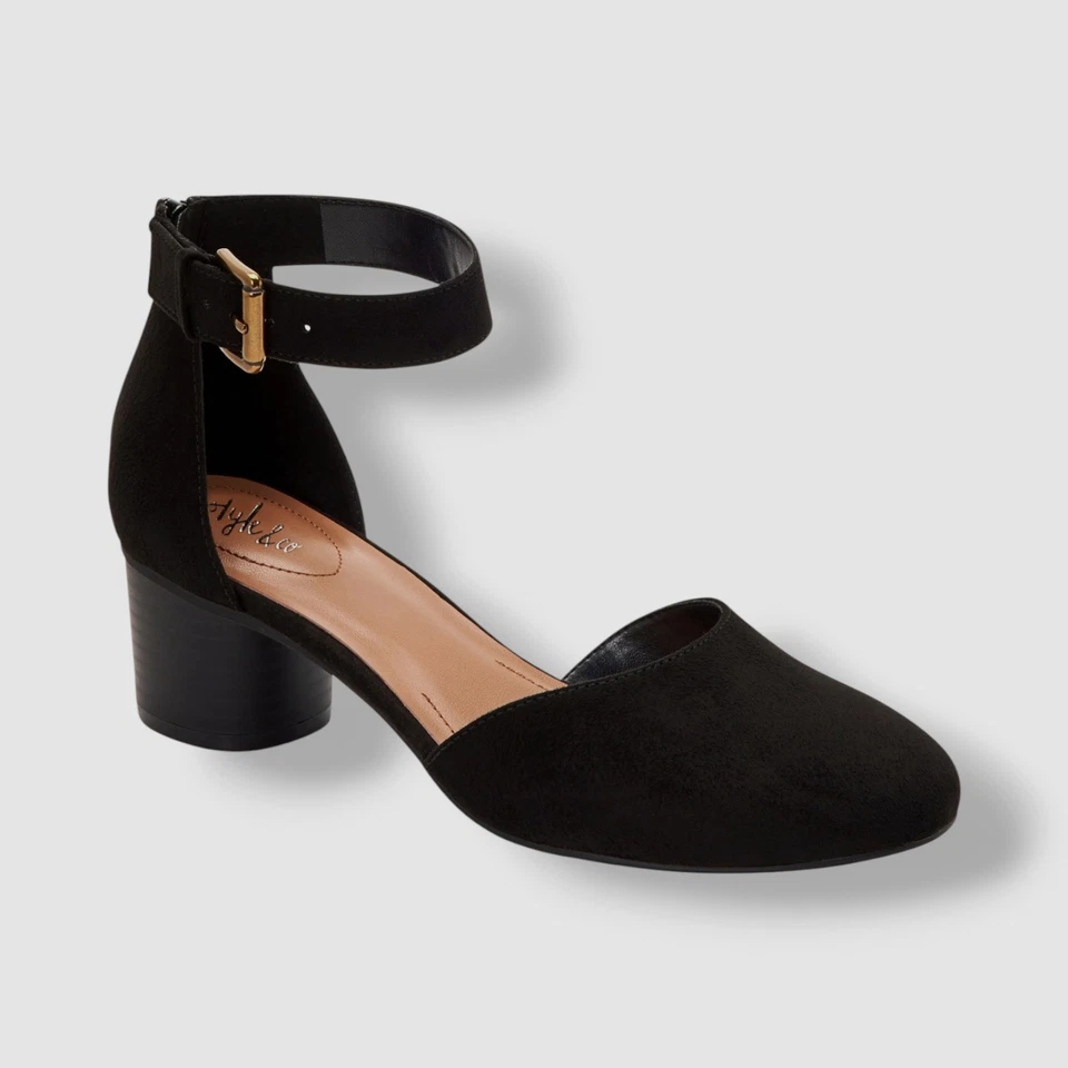 Style & Co Women's Black Alinaa Two-Piece Block Heel Dress Pumps Shoes Size 6 - Image 1 of 1