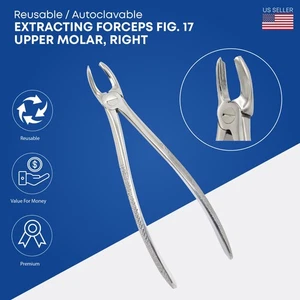 Pinzas de extracción Fig 17 Molar superior derecho Pinzas dentales de extracción premium - Imagen 1 de 1