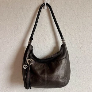 Brighton Barbados Hobo Bolso Cartera Bolso de Hombro Cuero Metálico Correa Trenzada - Imagen 1 de 9
