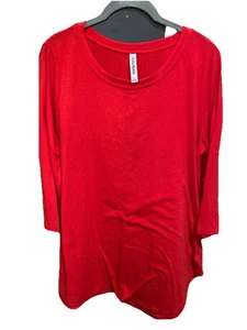 Damen SOFT CREW Langarm Mikrofaser Top T SHIRT Large - Bild 1 von 2