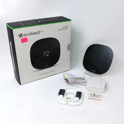 Grade A ecobee3 Lite Smart Thermostat 2.0 w/ Alexa 2nd Gen EB-STATE3LT-02, Black - Image 1 of 4