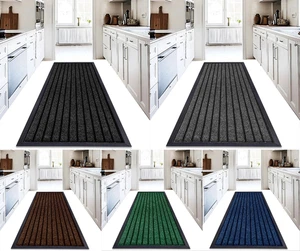 Robuste rutschfeste Gummirücken Türmatte Flur Flur Läufer Teppich Absperrmatte - Bild 1 von 20