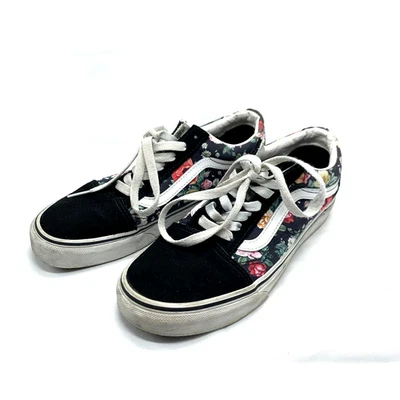 Vans Old Skool Garden Floral Shoes Sheakers Women's 7 Men.s 5.5 Black Suede - Image 1 of 4