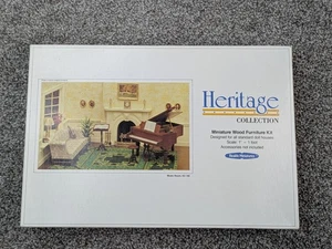 Vintage Heritage Collection Music Room Miniature Wood Furniture Kit 1976 Dollhou - Picture 1 of 12