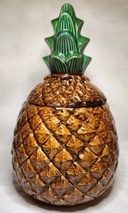 Pineapple Fruit Shaped Cookie Jar Vintage 1970s Large Real Life Size 13.5" - Picture 1 of 6