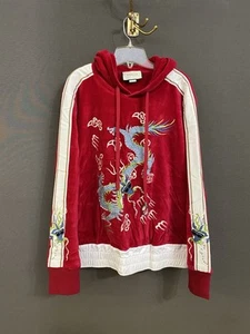 Gucci 2017 Dragon Embroidered Velvet Hoodie Sz M - Picture 1 of 13