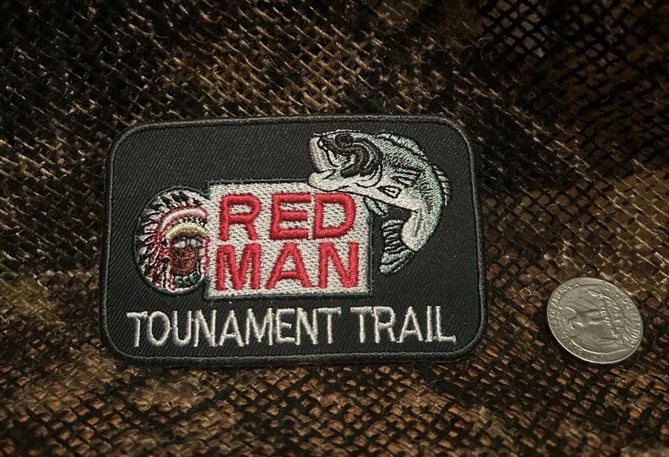 red man tournament trail Bass Fishing Iron On Patch