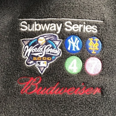 Subway Series 2000 Men's Fleece Jacket XL 1/4 Zip Embroidered Black Vintage - Image 1 of 4
