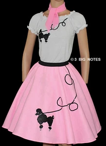 "Conjunto de falda de caniche rosa de 3 piezas _ talla adulta XL-3XL _ cintura 40""- 48" - Imagen 1 de 5