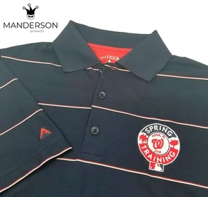 Camisa Polo Antigua Washington Nationals MLB Azul Logo Pequeña Entrenamiento de Primavera FL - Imagen 1 de 8
