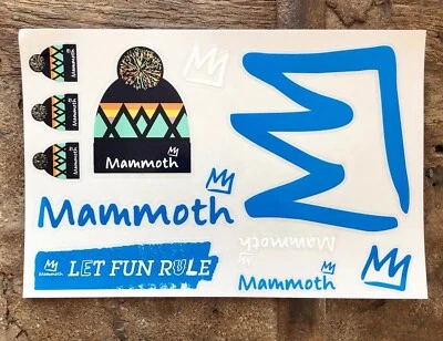 Mammoth Sticker Decal Sheet Mountain Ski California Snowboard Let Fun Rule!!