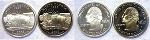 2006-S North Dakota Statehood Quarter Silver & Clad Proofs 2 Coin Set - Picture 1 of 3