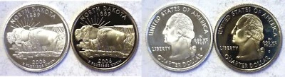 2006-S North Dakota Statehood Quarter Silver & Clad Proofs 2 Coin Set - Image 1 of 3