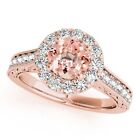 1.40Ct. Halo Morganite-Diamond Women Wedding/Engagement Wedding Ring In 14k Gold