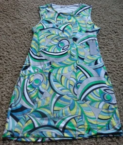 JENNIFER LOPEZ women's NWT sz XL sleeveless Haute Tropics geometric lined dress - Picture 1 of 6