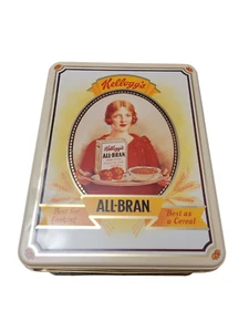 Vintage 1991 Kellogg’s All Bran Cereal Litho Tin Can Container, Collector Tin - Picture 1 of 9