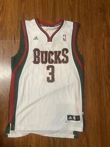 Adidas Mens Milwaukee Bucks Brandon Jennings #3 NBA Jersey White Size S - Picture 1 of 6